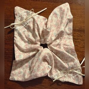 Floral Pink and Cream Hair Scrunchie